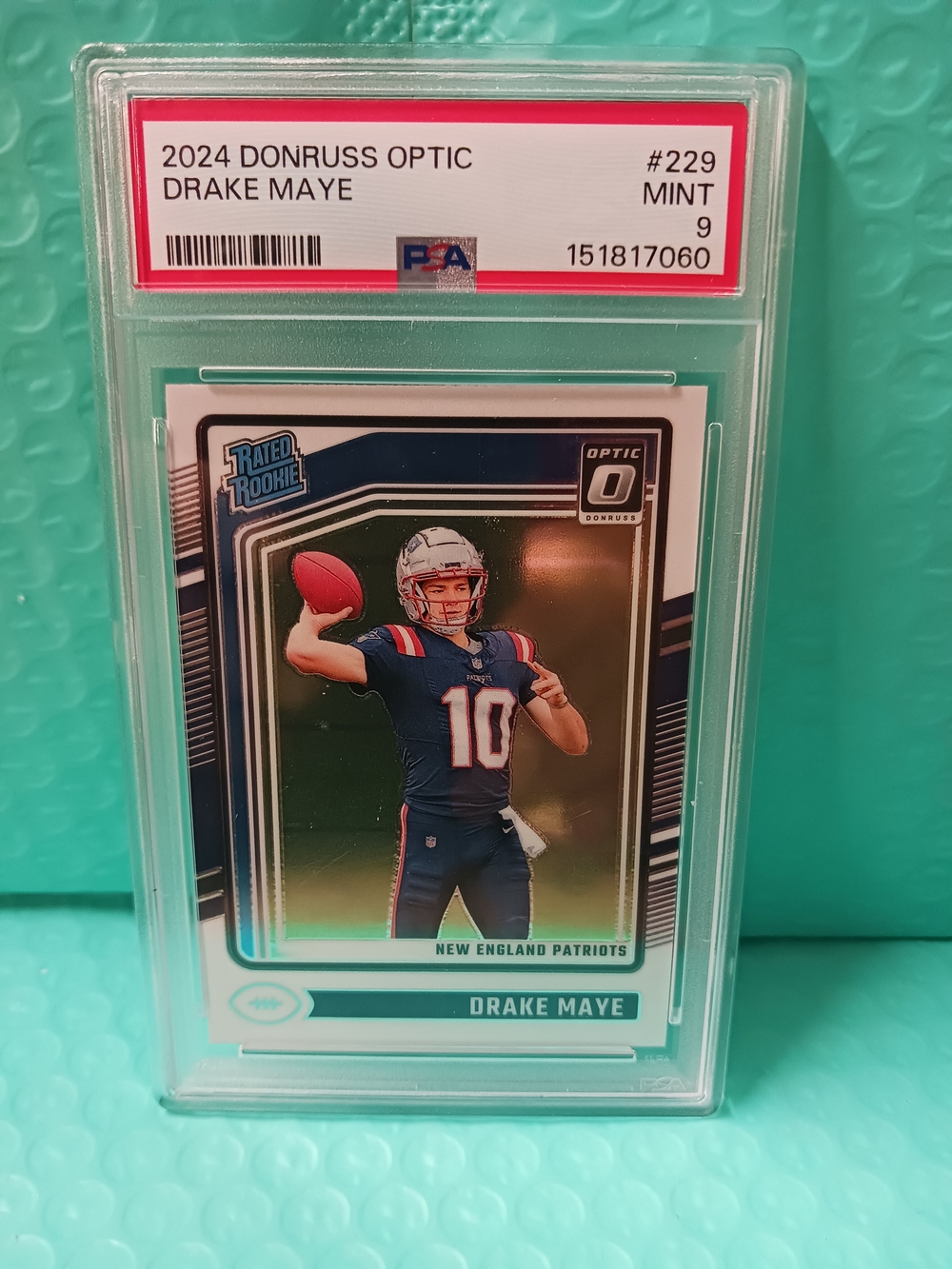 2024 Donruss Optic Drake Maye Rated Rookie PSA MINT 9